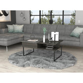 Ares Espresso and Onyx 1-Shelf Lift Top Coffee Table