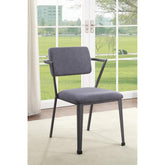 Odysseus Gray Fabric & Gunmetal Finish Dining Chair ( Set of 2)