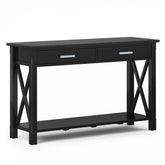 Eden 47 inch Wide Solid Wood Console Sofa Table in Black