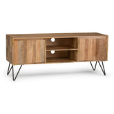 Nova 60 inch Wide Solid Mango Wood TV Stand in Natural For TVs up to 65 inches