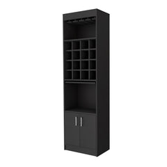 Wenge 16-Bottle 1-Shelf Bar Cabinet