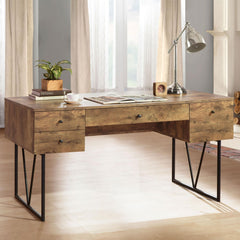 Nova Rustic Nutmeg 4-Drawer Writing Desk