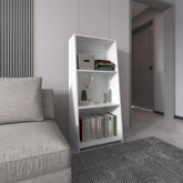 Zeus 47" Tall Three-Tier Ladder Bookcase White