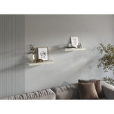 Floating Shelves, White Washed Oak, 2 Shelves, 1.50" H