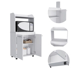 Museum 1-Shelf 2-Door Kitchen Pantry White
