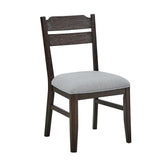 Earth Dining Chair Set of 2, Dove Gray Seat, Oak Brown Wood Frame