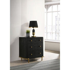 Atlas Black 3-drawer Nightstand