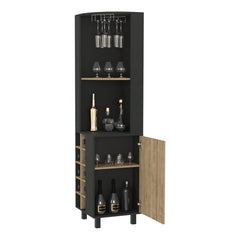 Aphrodite 10-Bottle 1-Shelf Bar Cabinet Wenge and Pine