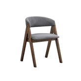 Museum Gray Fabric & Walnut Finish Side Chair (Set of 2)