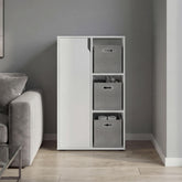 Astyanax 40" H Bookcase and Storage Cabinet with One Door and 3 Open Display Shelves, Compact Storage Cabinet