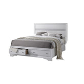 Traditional Style Queen Size Storage Bed made with Wood in White