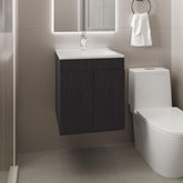 Paradise Vanity 45 Meka, with Two Drawers and Open Shelf, Black