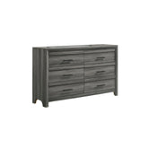 Clytemnestra Modern Style 6- Drawer Dresser Made with Wood in Gray