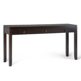 Gallery 60 inch Wide Solid Wood Wide Console Sofa Table in Mahogany Brown