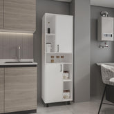 Hercules Pantry Cabinet With Two Doors And Multiple Storage Compartments, White