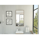Zenith Medicine Cabinet, One External Shelf, Single Door Mirror Two Internal Shelves -Light Gray