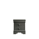 Iphigenia Modern Style 2-Drawer Night stand Made with Wood in Metallic Gray
