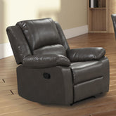 Transitional Style 1pc Glider Recliner Pillow Top Arms Gray Finish Primary Living Room