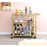Odysseus Mirrored & Champagne Finish Serving Cart