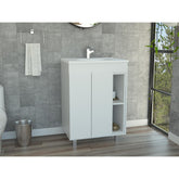 White 2-Shelf Rectangle Freestanding Vanity Cabinet