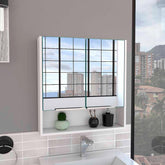 Display Cabinet, One Open Shelf, Three Interior Shelves, White