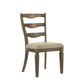 Aphrodite Light Brown Fabric & Weathered Oak Finish Side Chair (Set of 2)