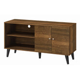 Tale TV Stand for TVs up to 47.3", with 2 Storage Shelves& 1 Cabinet, Modern Entertainment Centre for TV in Living Room in Brown