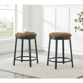 Set of 2 Swivel Stool with Metal Frame