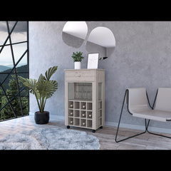 Atlas 1-Drawer 12-Bottle Wine Cabinet Light Grey