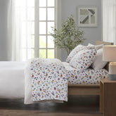 4 PCS Queen Printed Sheet Set White Village Print