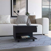 Utopia Lift Top Coffee Table, Casters, One Shelf -Black