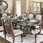 Dining Room 1pc Dining Table W Leaf Trestle Base Rustic Natural Tone Table Solid wood Furniture