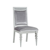 Symphony Fabric & Platinum Finish Side Chair (Set of 2)