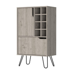 Display 8-Bottle Rectangle Bar Cabinet Light Oak
