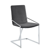 Aphrodite Gray Velvet & Chrome Finish Side Chair (Set of 2)