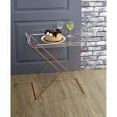 Menelaus Clear Acrylic & Copper Finish Tray Table