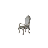 Chronos Synthetic Leather &Vintage Bone White Finish Arm Chair (Set of 2)
