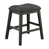 Modern Contemporary Dining Room Furniture Chairs Set of 2 Counter Height High Stools Grey Finish Wooden Foam Cushion Seat