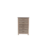Natural Finish Striking Wooden 1pc Chest Of Drawers Storage Bedroom Furniture Rustic Gray Oak / Brown Finish