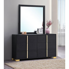 Treasury Black 6-drawer Dresser with Mirror