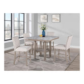 CREST NATURAL BAR TABLE AND BAR STOOLS