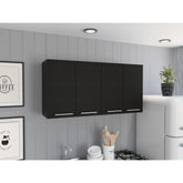 Rectangle Four Swing Doors Wall Cabinet Wenge