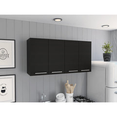 Rectangle Four Swing Doors Wall Cabinet Wenge