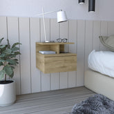 Cosmos Floating Nightstand with Drawer and Open Storage Shelves