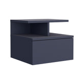 Cosmos Floating Nightstand, With One Drawer And Two Small Below Shelves For Storage or Decor, Blue