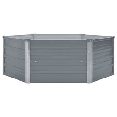 Raised Garden Bed Grey Galvanized Steel 50.8x50.8x18.1 in