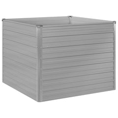 Raised Garden Bed Gray Galvanized steel 39.4x39.4x30.3 in Durable