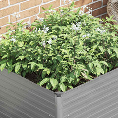 Raised Garden Bed Gray Galvanized steel 39.4x39.4x30.3 in Durable