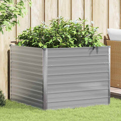Raised Garden Bed Gray Galvanized steel 39.4x39.4x30.3 in Durable