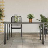 Garden Dining Table Black Aluminum Medium Durable
